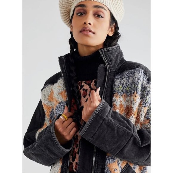 Free People Jackets & Blazers - NWT Free People Dolman Jacket Free Spirit Card Quilted Knit Bomber Coat Black